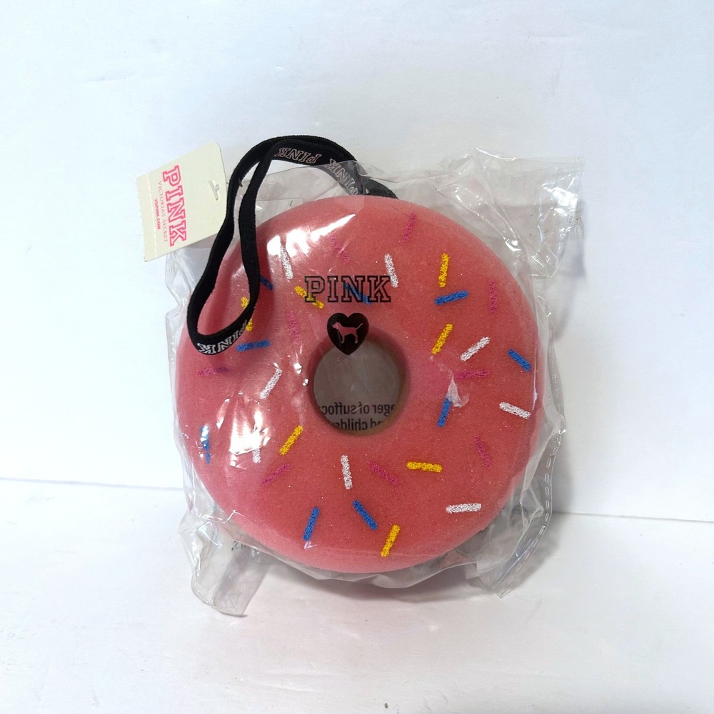 NEW Victoria's Secret PINK Donut Bath Sponge Womens OS Pink New Sprinkle Loofah